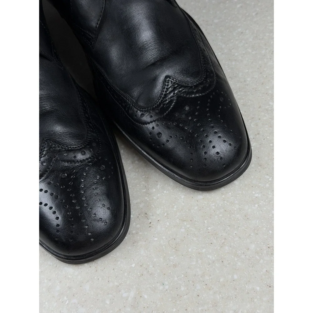 HUGO BOSS Men's Black Leather Lace Up Dress Chukka Ankle Boots Size US 10
